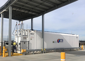 Truck stop refuel station fuel storage tank 